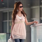 PUFFY - Deep V-Neck Smocked Chiffon Dress