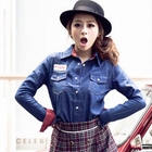 ZOO - Long-Sleeve Appliqué Denim Shirt