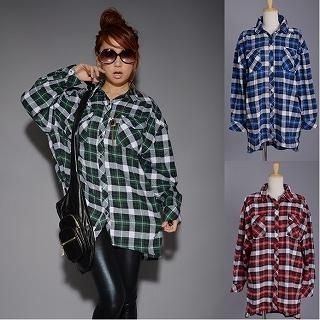 Dolman-Sleeve Check Shirt
