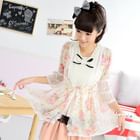 59 Seconds - Lace-Trim Floral Cardigan
