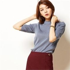 MAGJAY - Elbow-Sleeve Knit Top MAGJAY - Elbow-Sleeve Knit Top