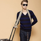 Paul & Reed - V-Neck Striped Sweater