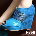 Kvoll - Peep-Toe Panel Wedges
