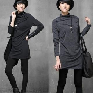 Mock Neck T-Shirt Dress