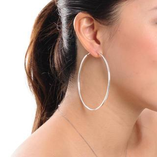 925 Silver Hoop Earrings (70 mm diameter) 925 Silver Hoop Earrings (70 mm diameter)