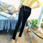 Jack Grace - Diagonal Buttoned Skinny Pants