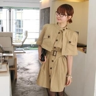 MINISCANDAL - Set: Sleeveless A-Line Dress + Cape + Sash