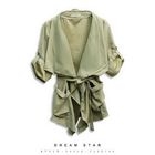 Dream Star - Lapel Roll-Up Sleeve Cardigan with Sash