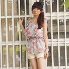 ZOO - Sleeveless Gathered-Waist Ruffle Top
