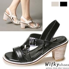 Wifky - Cross Strap Belted Sandals