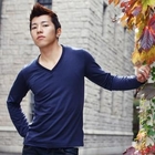 TOPGUYS - V-Neck Long-Sleeve T-Shirt
