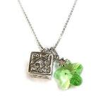 6thJune - 'Dream' - Guarding Angel Necklace with Swarovski Light Green Crystal Flower
