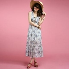 JK2 - Sleeveless Floral Chiffon Maxi-Dress