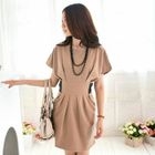Tokyo Fashion - Contrast-Waistline Pleated Dress