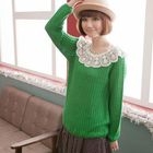 CatWorld - Crochet-Collar Knit Top