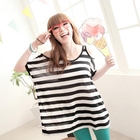 Tokyo Fashion - Cut Away-Shoulder Striped Top