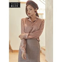 Chlo.D.Manon - Notched-Collar Satin Shirt Chlo.D.Manon - Notched-Collar Satin Shirt