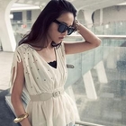PUFFY - Studded V-Neck Chiffon Top