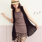 CatWorld - Shawl Collar Button-Loop Vest