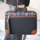 Belivus - Plaid-Trim Briefcase