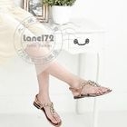 Lane172 - Slingback Rhinestone Thong Sandals