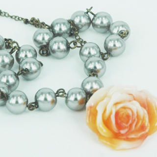 Sleeping Rose Pearl Necklace(Peach) Sleeping Rose Pearl Necklace(Peach)
