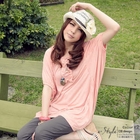 OrangeBear - Bow-Detail Dolman-Sleeve Long Top