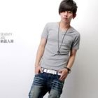 SeventyAge - Layered-Neckline Short-Sleeve T-Shirt