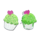 Sweet & Co. - Sweet Glitter Green Mirror Cupcake Stud Earrings