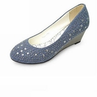 Smoothie - Studded Denim Wedge Pumps