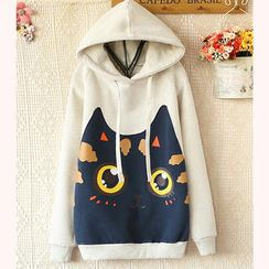 Ringnor - Cat-Print Hooded Pullover