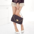Fashion Lady - Faux-Leather Quilted Studded Shoulder Bag