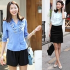 Celli Girl - Ruffle-Front 3/4-Sleeve Blouse