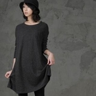 HALUMAYBE - Long-Sleeve T-Shirt Dress