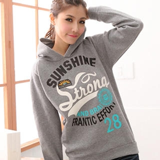 'SUNSHINE' Print Hooded Pullover
