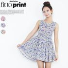 Beccgirl - Sleeveless Floral-Print Dress