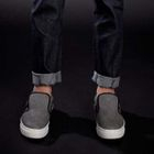 Sha 2 Shop - Faux-Leather Contrast Slip-Ons
