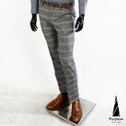 Purplow - Wool Blend Plaid Dress Pants