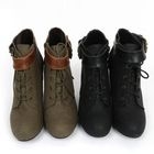 HARU - Buckled Lace-Up Boots
