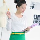 59th Street - Lace-Ruffle Ribbed Top
