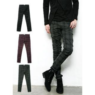 Plaid Skinny Pants