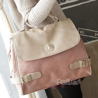 Two-Tone Twist-Lock Satchel