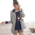CatWorld - Contrast-Lapel Houndstooth Jacket