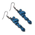 Sweet & Co. - Sweet Blue Glitter Love Dangle Earrings