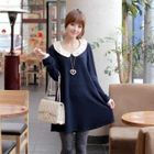 CLICK - Lace Collar Knit Dress