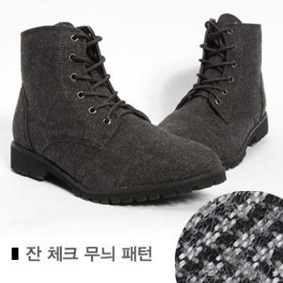 Canvas Lace-Up Ankle Boots