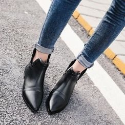 Niuna - Faux-Suede Studded Ankle Boots Niuna - Faux-Suede Studded Ankle Boots