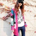 Ando Store - Tie-Waist Color-Block Cardigan