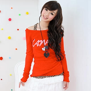Set: Printed Sweater + Leopard Print Tank Top Set: Printed Sweater + Leopard Print Tank Top