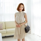 SUVINSHOP - Mock Two-Piece Sleeveless Dress
